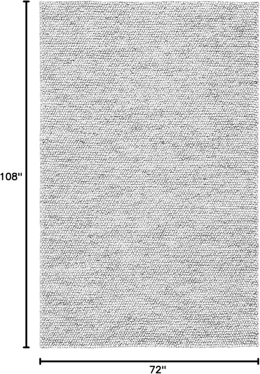 SAFAVIEH Area Rug 6x9 - Natura Collection - Light Grey & Ivory, Handmade Wool Blend, Textured Design, Ideal for Living Room, Bedroom, Dining Space (NAT620G)