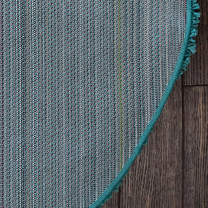 Unique Loom Solid Shag Collection Area Rug (5' 3" Round, Deep Aqua Blue)
