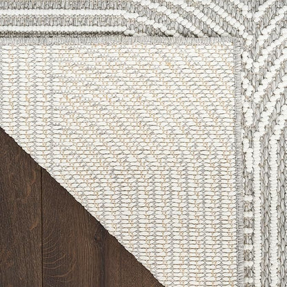 Nourison Home Textured Home Grey Ivory 2'3" x 7'6" Area Rug - Easy Clean, Non Shedding, Bed Room, Living Room, Dining Room, Kitchen (8' Runner)