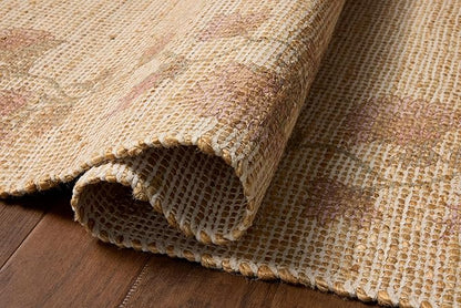 Loloi Chris Loves Julia Rue Collection RUE-05 Natural/Multi 3'-6" x 5'-6" Accent Rug Jute Neutral Floral Living Room Bedroom Rug