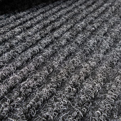 English Home Custom Size Non Slip Striped Design Durable Anti Slip Back Tough Pile Runner Rug for Hallway, Outdoor, Indoor, Commercial, Residential, Pool, Office (Dark Gray, 26" x 14')