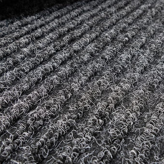 English Home Custom Size Non Slip Striped Design Durable Anti Slip Back Tough Pile Runner Rug for Hallway, Outdoor, Indoor, Commercial, Residential, Pool, Office (Dark Gray, 26" x 10')
