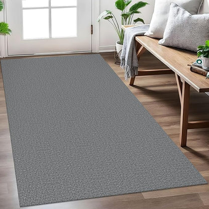 EARTHALL Washable Area Rug 3x5 Ft Non Slip Rugs for Entryway Braided Rubber Backed Throw Rugs Door Mat Indoor Outdoor Entrance Cotton Woven Rug for Kitchen Foyer Front Door Living Room, Charcoal Gray