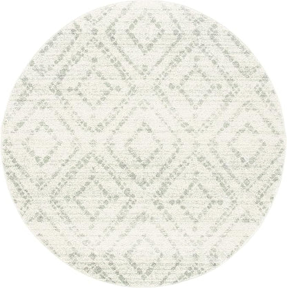 SAFAVIEH Adirondack Collection Area Rug - 10' Round, Ivory & Green, Geometric Design, Non-Shedding & Easy Care, Ideal for High Traffic Areas in Living Room, Bedroom, Dining (ADR131X-10R)