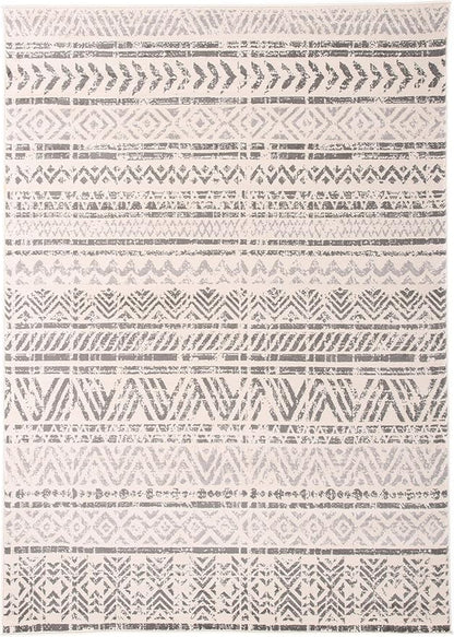 Rugshop Geometric Boho Area Rug – Gray Tribal Pattern, Perfect for Living Room, Dining Room, Bedroom, 5' x 7'