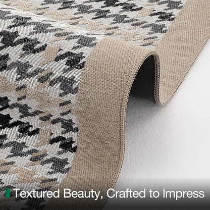 LUMI Inside Door Mat for Entry 24''x36'', Absorbent, Dirt Trapper, Low Profile Thin, Non Slip Mats with Rubber Backing, Ideal for Indoor, High Traffic, Garage, Entrance, Birdy Beige