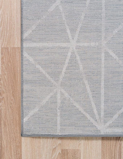 Rugs.com Lattice Trellis Collection Rug – 6 Ft Runner Gray Low-Pile Rug Perfect for Hallways, Entryways