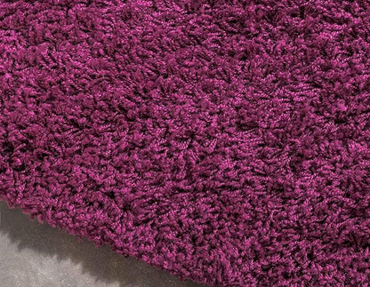 Unique Loom Solid Shag Collection Area Rug (8' Round, Eggplant Purple)