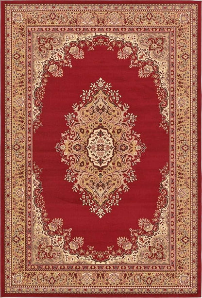 Unique Loom Reza Collection Traditional Persian Style Area Rug, 6 x 9 ft, Burgundy/Ivory