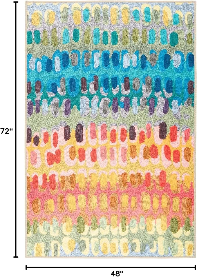 Dash and Albert Paint Chip Machine Washable Area Rug - 4' x 6' Multicolor - Geometric Accent Rug - Anti-Slip Backing, Lightweight, Machine Washable, High Traffic Areas Kitchen, Mudroom, Laundry Room
