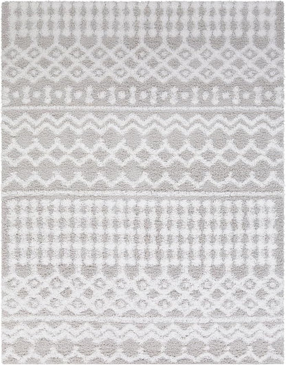 Livabliss Hapsburg Moroccan Shag Area Rug, 7'10" x 10'2", Light Gray