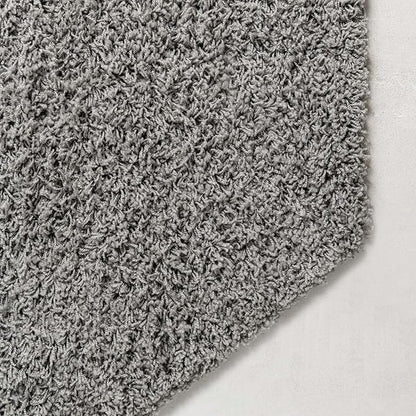 Unique Loom Solid Shag Collection Area Rug (6' 1" Octagon, Cloud Gray)