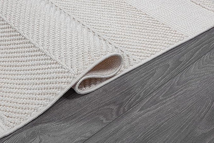 Beverly Rug Micro Loop Area Rug White 5x7 Modern Luxury Soft Boho Geometric Durable Indoor Area Rugs for Living Dining Room Office Stain Resistant Non Shedding Casual Indoor Carpet White 5 x 7