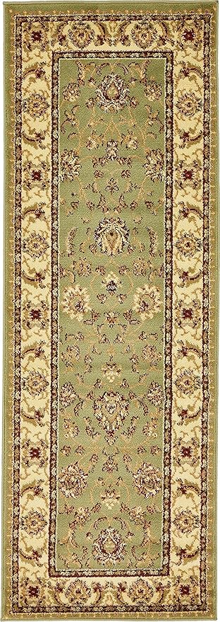 Unique Loom Voyage Collection Traditional Oriental Classic Intricate Design Area Rug (2' 2 x 6' 0 Runner, Green/Ivory)