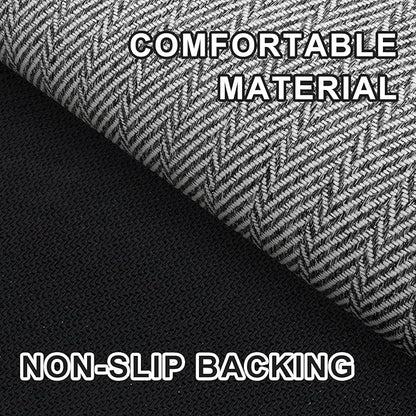 Ultra Thin Door Mat Indoor Entrance 24"x36", Low-Profile Indoor Door Mat, Non Slip Entry Mat Rubber Backing Unique Herringbone Design Inside Doormat Dirt Trapper Entryway Mats, Grey