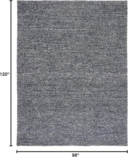 SAFAVIEH Area Rug 8x10 - Natura Collection - Large - Dark Grey, Handmade Wool Blend, Textured Design, Ideal for Living Room, Bedroom, Dining Space (NAT620H)