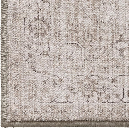 LUMI 8x12 Washable Area Rug for Living Room, Ultra Soft Vintage Rugs with TPE Non Slip Backing, Stain Resistant, Low Profile Carpet High Traffic for Bedroom, Dining Room