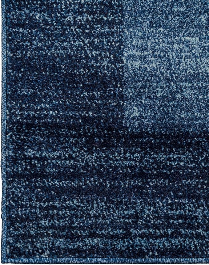 Rugs.com Angelica Collection Rug – 6 Ft Runner Navy Blue Medium-Pile Rug Perfect for Hallways, Entryways