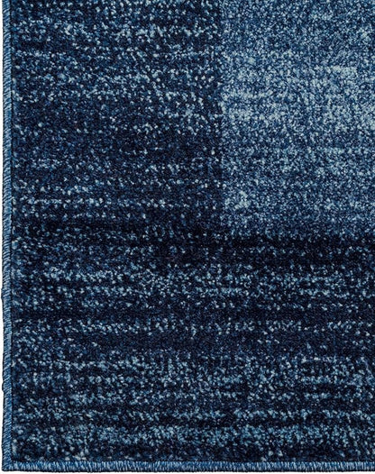 Rugs.com Angelica Collection Rug – 6 Ft Runner Navy Blue Medium-Pile Rug Perfect for Hallways, Entryways