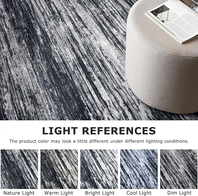 2x5 Modern Abstract Runner Rug for Hallways, Black Super Soft Hallway Decor Kitchen Rugs with Non-Slip, Non-Shedding Washable Rug for Hallways Entryway Bedroom Indoor