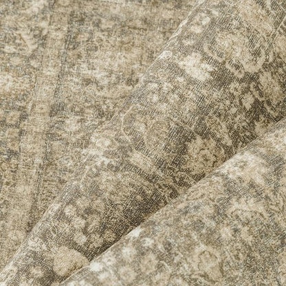 Brown Area Rug 6x9 Machine Washable Vintage Living Room Distressed Non Slip Carpet Traditional Indoor Bedroom Retro Floral Accent Throw Large Rug for Office Kitchen Dining Room