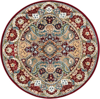 Unique Loom Narenj Collection Area Rug - Glasgow (5' 3" Round Burgundy/Blue)