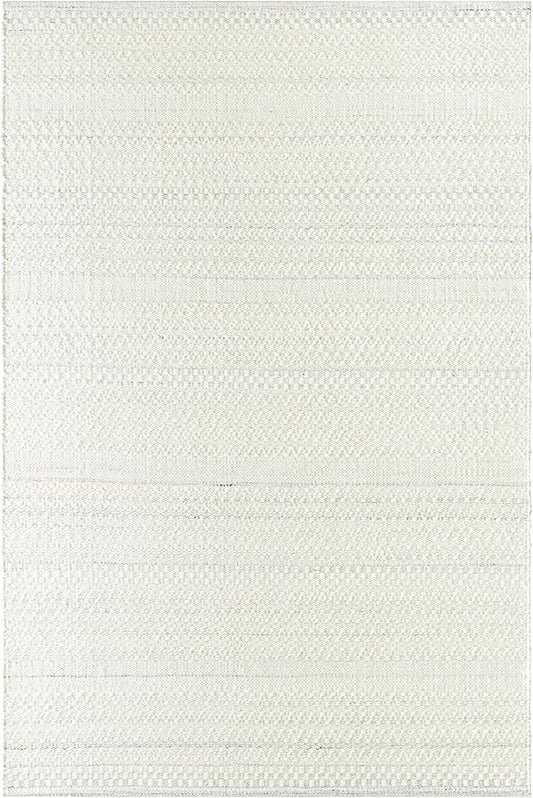 Mark&Day Wool Rugs, 2x8 Precious Solid and Border Cream/Light Slate Runner Area Rug, Cream Grey Carpet for Hallway, Kitchen, Bedroom or Living Room (2'6" x 8' Runner)