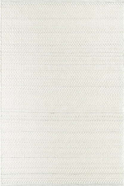 Mark&Day Wool Rugs, 5x8 Precious Solid and Border Cream/Light Slate Area Rug, Cream Grey Carpet for Living Room, Bedroom or Kitchen (5' x 7'6")