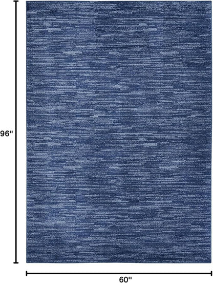 Nourison Home Nourison Essentials Navy Blue 5' x 8' Area Rug - Easy Clean, Non Shedding, Bed Room, Living Room, Dining Room, Kitchen (5' x 8')