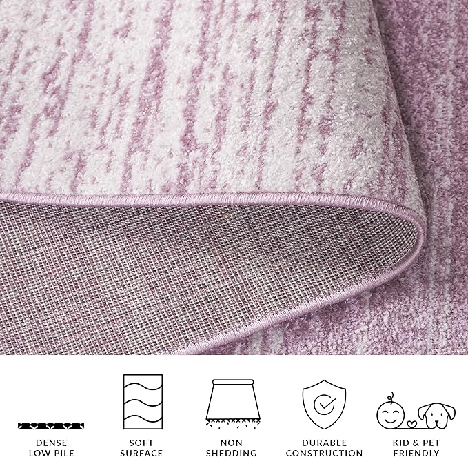 SAFAVIEH Adirondack Collection Area Rug - 4' Square, Cream & Purple, Modern Ombre Design, Non Shedding & Easy to Clean, Ideal for Living Room, Bedroom, Office, Dining Space (ADR113L)