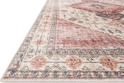 Loloi II Skye Collection SKY-02 Ivory/Berry 7'-6" x 9'-6" Area Rug