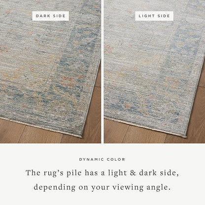 Loloi Magnolia Home by Joanna Gaines Millie Collection MIE-04 Slate/Multi 7'-10" x 10', .25" Pile Height, Area Rug