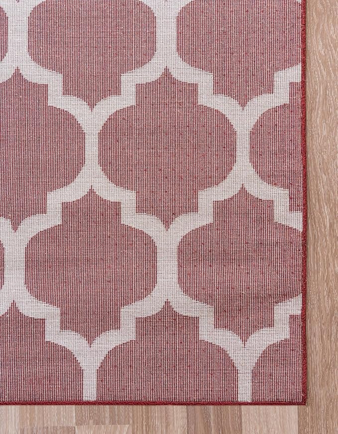Rugs.com Lattice Collection Rug – 9' x 12' Dark Terracotta Medium Rug Perfect for Living Rooms, Large Dining Rooms, Open Floorplans