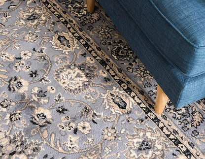 Unique Loom Sialk Hill Collection Area Rug - Washington (5' 1" x 8' Rectangle Gray/Black)