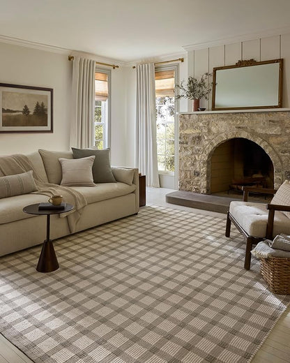 Loloi Magnolia Home by Joanna Gaines Ryder Collection RYD-02 Stone/Ivory 9'-3" x 13' Area Rug