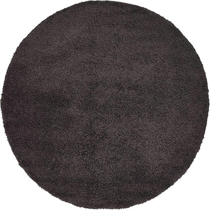 Unique Loom Solo Collection Area Rug - Calabasas (6' 1" Round, Charcoal/ Black)
