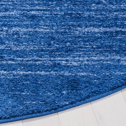 SAFAVIEH Adirondack Collection Area Rug - 8' Round, Light Blue & Dark Blue, Modern Ombre Design, Non Shedding & Easy to Clean, Ideal for Living Room, Bedroom, Office, Dining Space (ADR113F)