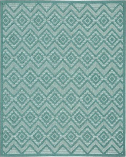 Nourison Home Versatile Aqua Teal 9' x 12' Area Rug - Easy Clean, Non Shedding, Bed Room, Living Room, Dining Room, Kitchen (9' x 12')