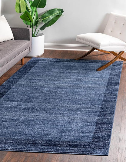 Rugs.com Angelica Collection Rug – 10' x 13' Navy Blue Medium Rug Perfect for Living Rooms, Large Dining Rooms, Open Floorplans