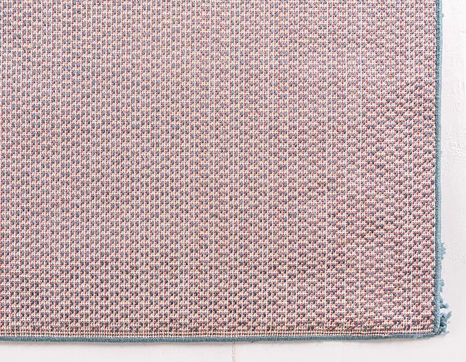 Unique Loom Davos Shag Collection Area Rug - Solid (3' 3" Square, Marine Blue)