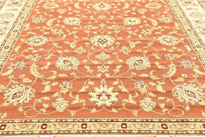 Unique Loom Voyage Collection Traditional Oriental Classic Intricate Design Area Rug (8' 0 x 10' 0 Rectangular, Terracotta/Ivory)