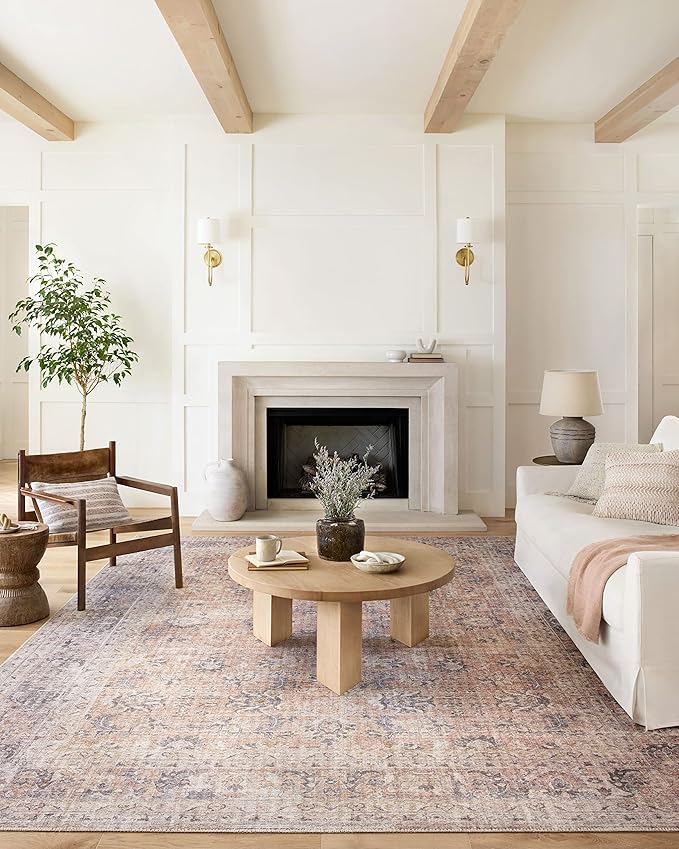 Loloi II Skye Collection SKY-01 Blush/Grey 7'-6" x 9'-6" Area Rug