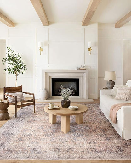 Loloi Skye Collection SKY-01 Blush/Grey 7' x 9' Oval Area Rug