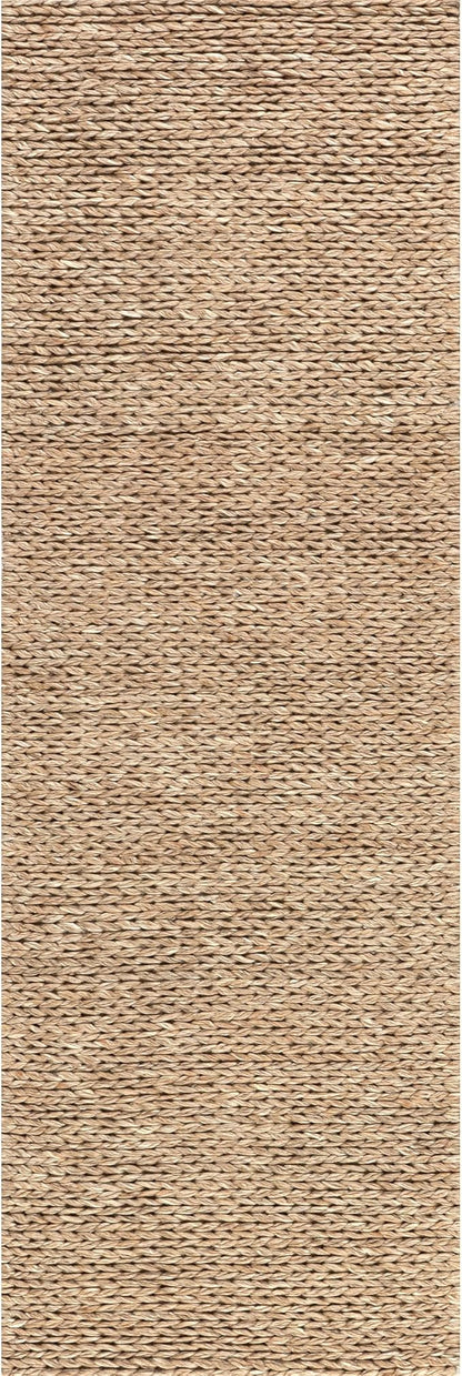 Nuloom Penelope Tan, 2' x 8', Hand-Braided, Wool & Cotton, Soft and Textured, High Traffic, Stain Resistant, Easy Clean, Durable Runner for Bedroom, Living Room, Dining, Foyer, Entryway