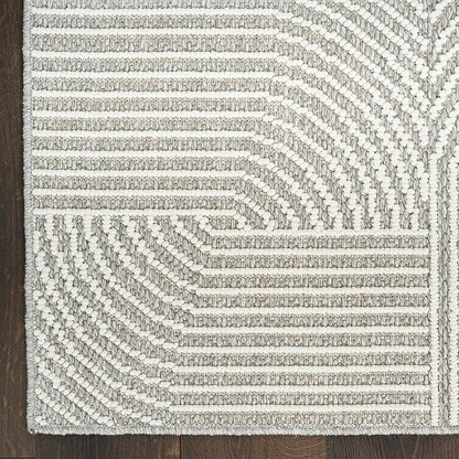 Nourison Home Textured Home Grey Ivory 7'10" x 9'10" Area Rug - Easy Clean, Non Shedding, Bed Room, Living Room, Dining Room, Kitchen (8' x 10')