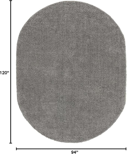 Unique Loom Solo Collection Area Rug - Calabasas (7' 10" x 10' Oval, Gray)