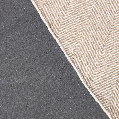 Modern Herringbone Chevron Collection Handcrafted Wool Area Rug - Durable, Zigzag Pattern, for High Traffic, Contemporary Design for Living Room, Bedroom, Dining Room Decor (Sand Beige, 4' x 6')