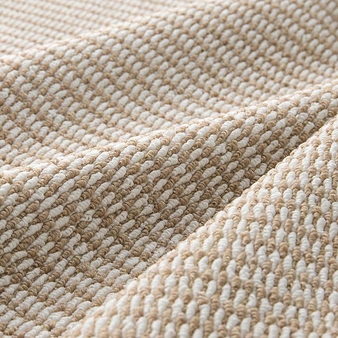 Bedsure 3x5 Faux Wool Area Rugs for Living Room, Machine Washable Carpet, Non-Slip Backing, Pet Friendly Throw Rug for Bedroom Dining Room, Natural Ivory