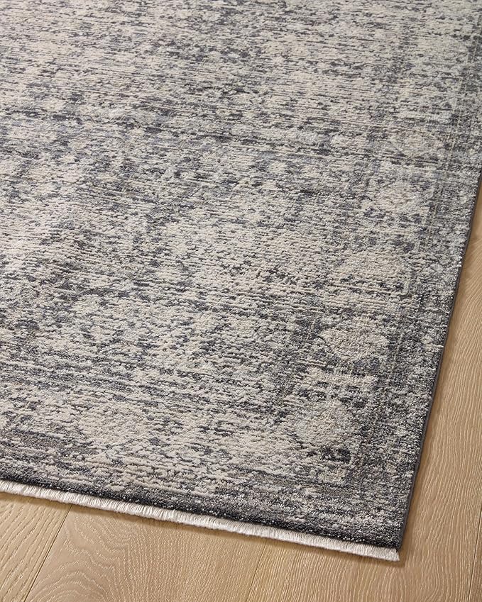 Loloi Amber Lewis Alie Collection ALE-03 Charcoal/Dove 5'-3'' x 7'-9'', .13'' Pile Height, Area Rug