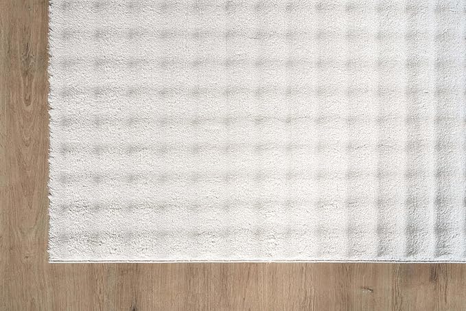 CAMILSON Modern White Non Slip Rug 4x6 Ultra Soft High Pile Area Rugs Non Skid Rubber Backing Durable & Easy to Clean Carpet for Living Room Bedroom Kids Room Indoor Use (4 x 6 White)